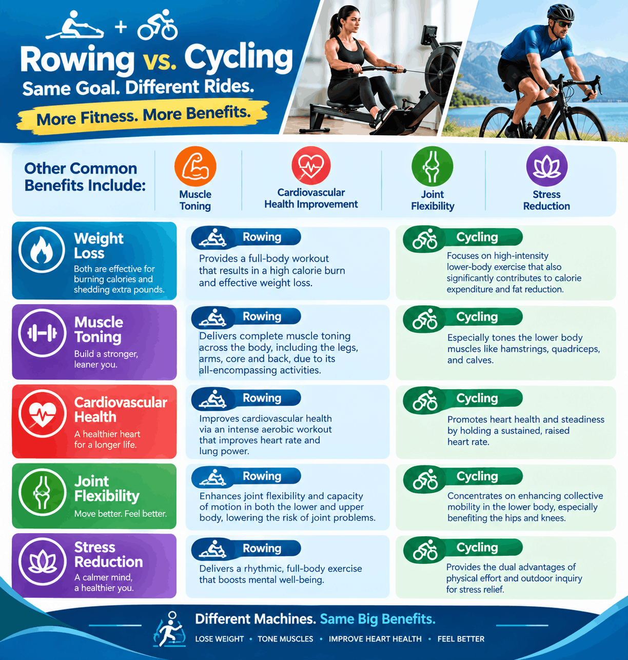 Is Rowing or Cycling Better For Knees